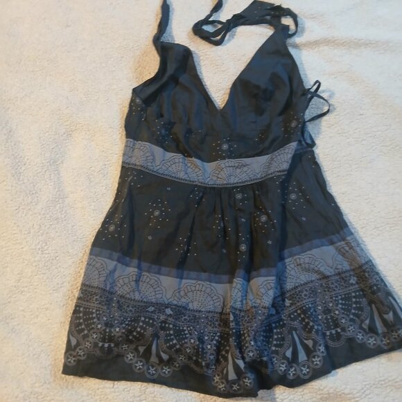 Banana Republic Factory Women's Black and Gray Halter Top SZ S GUC - Picture 5 of 9
